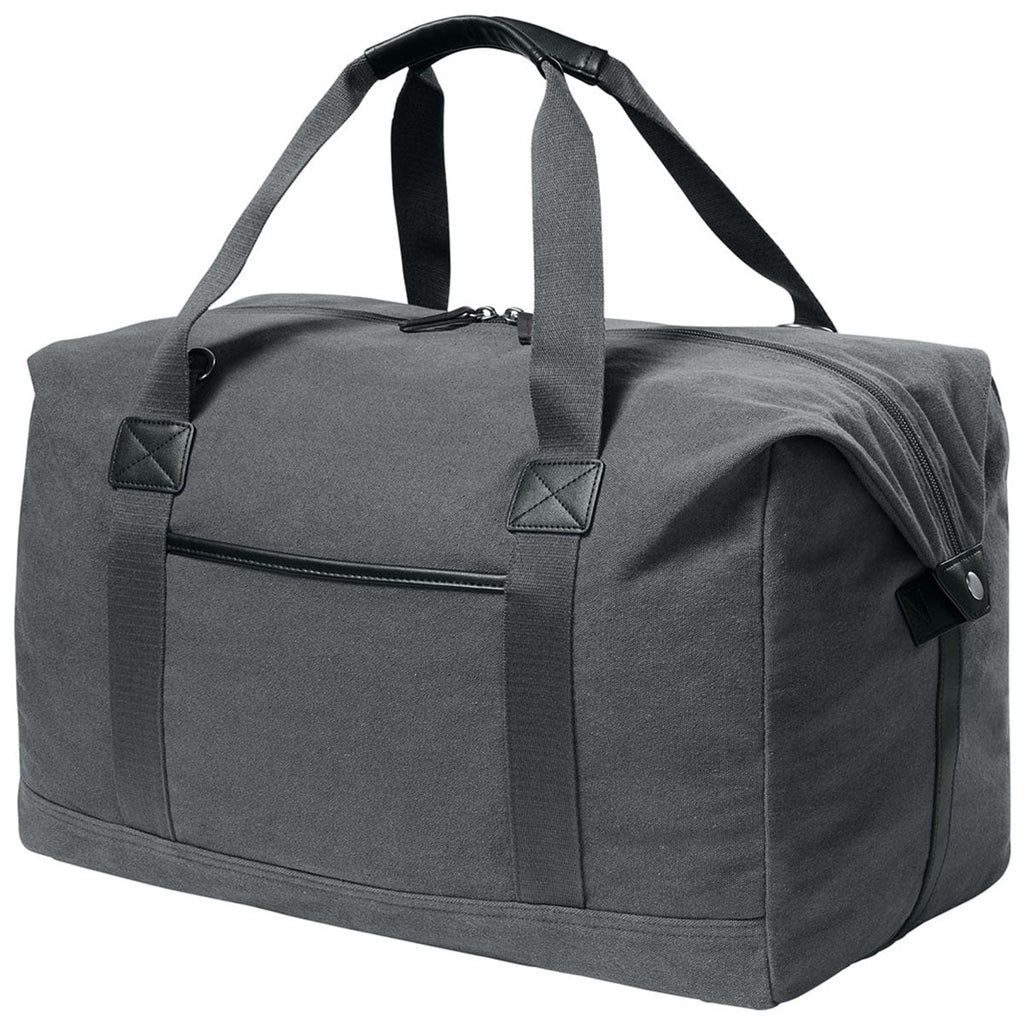 Port Authority Grey Steel Washed Canvas Duffel
