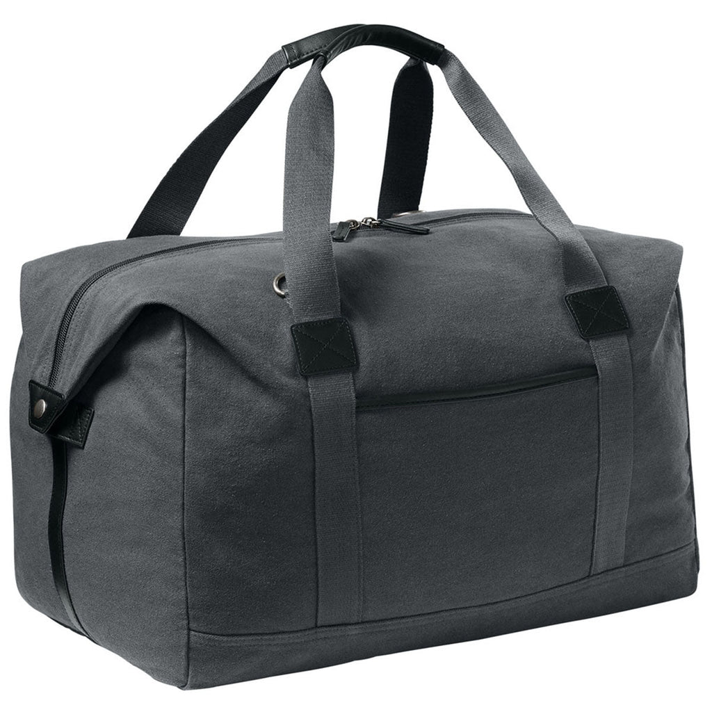Port Authority Grey Steel Washed Canvas Duffel
