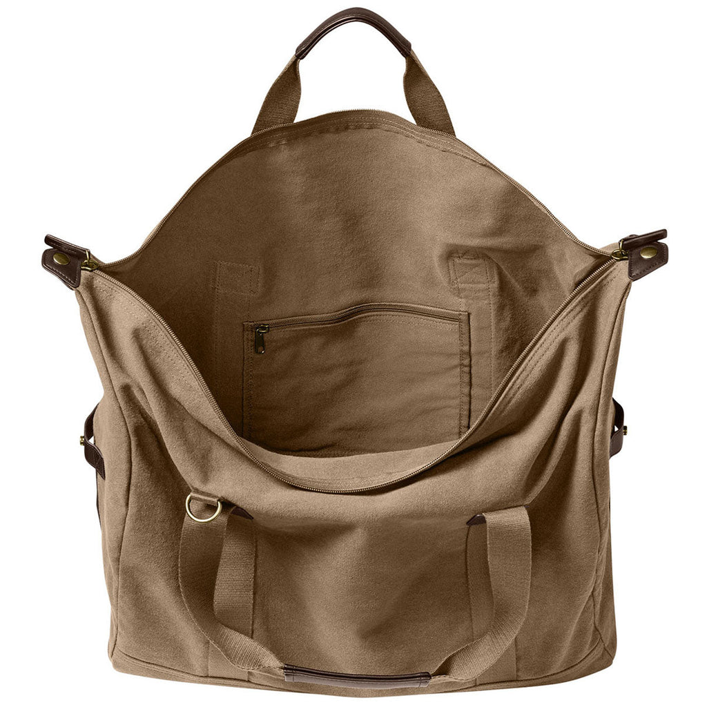 Port Authority Woodland Brown Washed Canvas Duffel