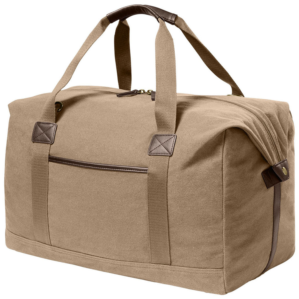 Port Authority Woodland Brown Washed Canvas Duffel