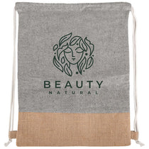 Beacon Heathered Grey-Brown Quetico 8oz Cotton & Jute Drawstring Bag