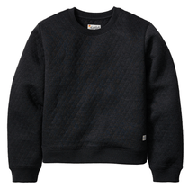 Marine Layer Women's Charcoal Corbet Quilted Crewneck