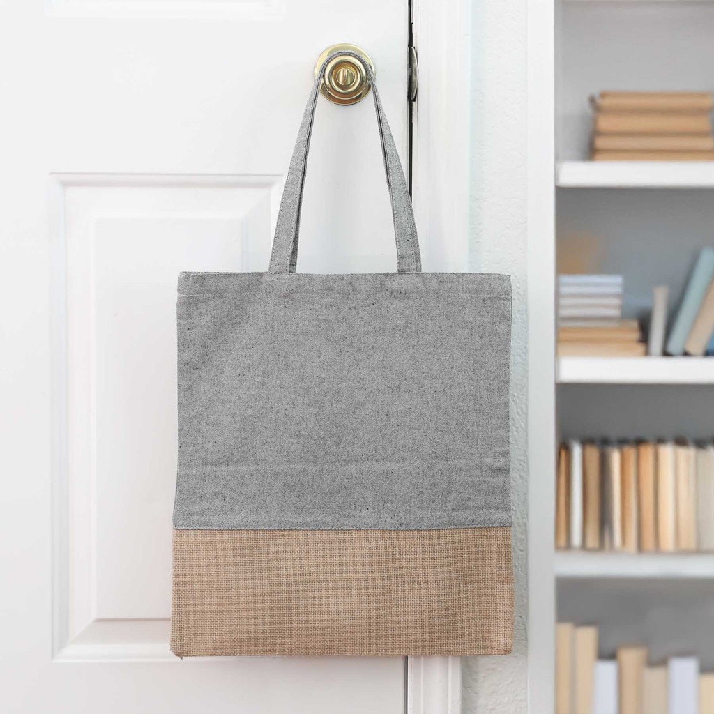 Beacon Heathered Grey/Jute Quetico 8 Oz. Cotton And Jute Convention Tote
