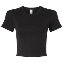 American Apparel Women's Black Baby Rib Cropped Tee