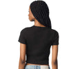 American Apparel Women's Black Baby Rib Cropped Tee