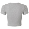 American Apparel Women's Heather Grey Baby Rib Cropped Tee