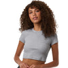 American Apparel Women's Heather Grey Baby Rib Cropped Tee