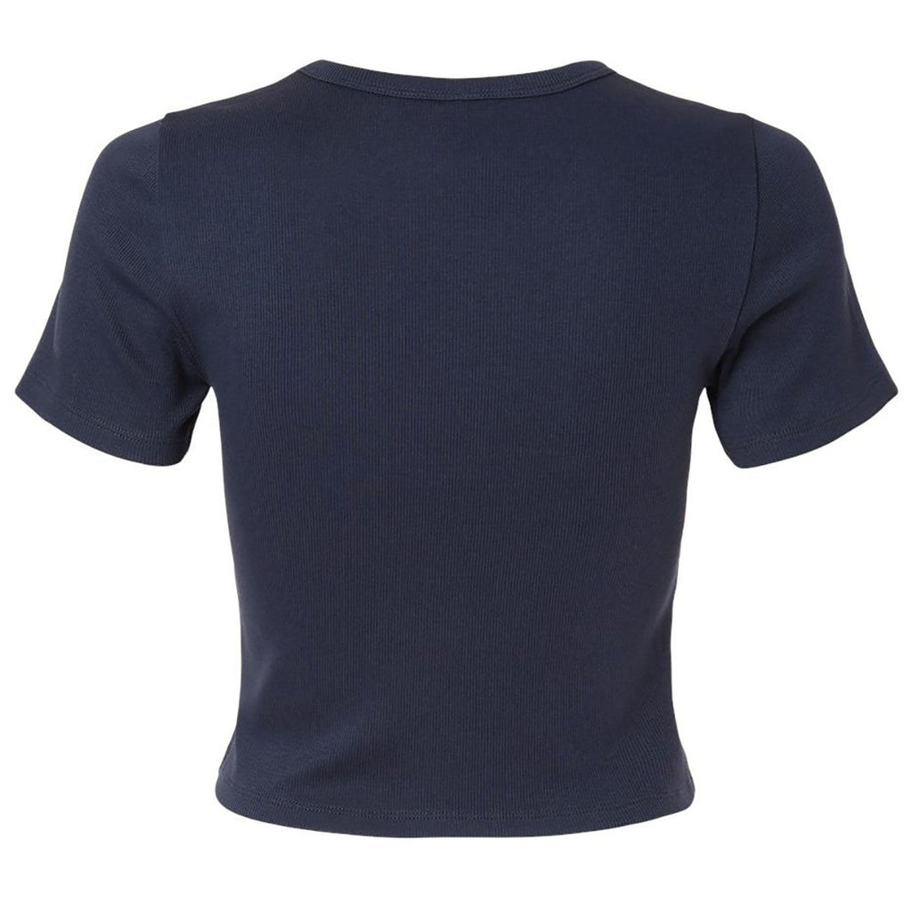 American Apparel Women's Navy Baby Rib Cropped Tee