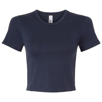 American Apparel Women's Navy Baby Rib Cropped Tee