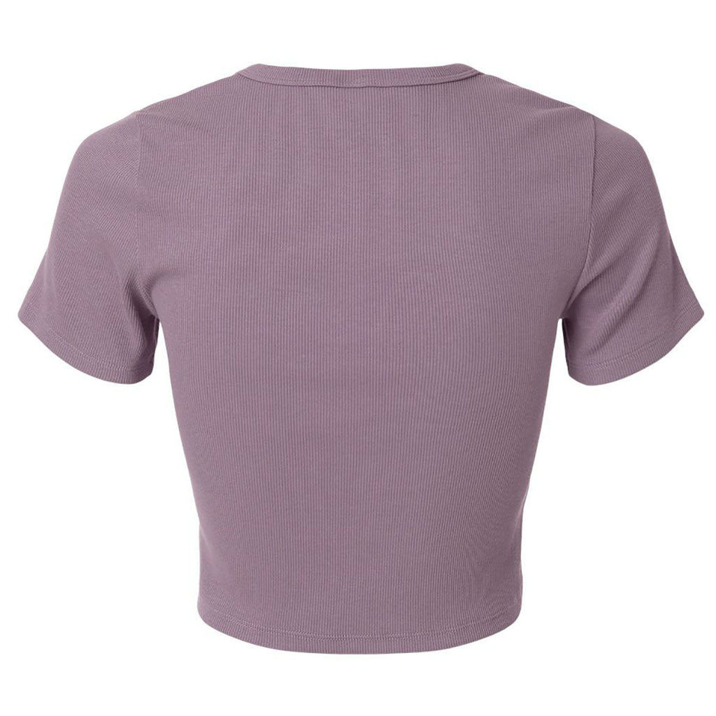 American Apparel Women's Smokey Violet Baby Rib Cropped Tee