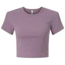 American Apparel Women's Smokey Violet Baby Rib Cropped Tee