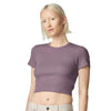 American Apparel Women's Smokey Violet Baby Rib Cropped Tee