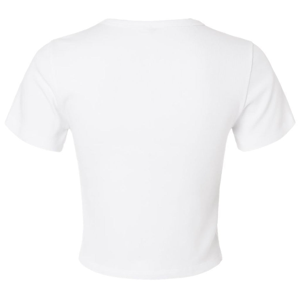 American Apparel Women's White Baby Rib Cropped Tee