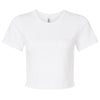 American Apparel Women's White Baby Rib Cropped Tee