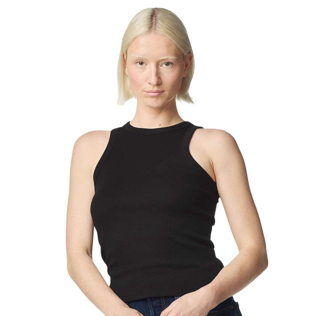 American Apparel Women's Black Baby Rib Tank