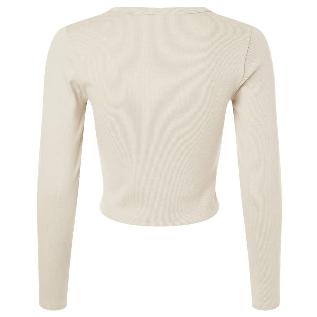 American Apparel Women's Bone Baby Rib Long Sleeve Cropped Tee