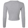 American Apparel Women's Heather Grey Baby Rib Long Sleeve Cropped Tee