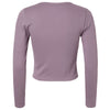 American Apparel Women's Smokey Violet Baby Rib Long Sleeve Cropped Tee