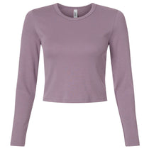 American Apparel Women's Smokey Violet Baby Rib Long Sleeve Cropped Tee