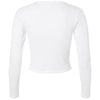American Apparel Women's White Baby Rib Long Sleeve Cropped Tee