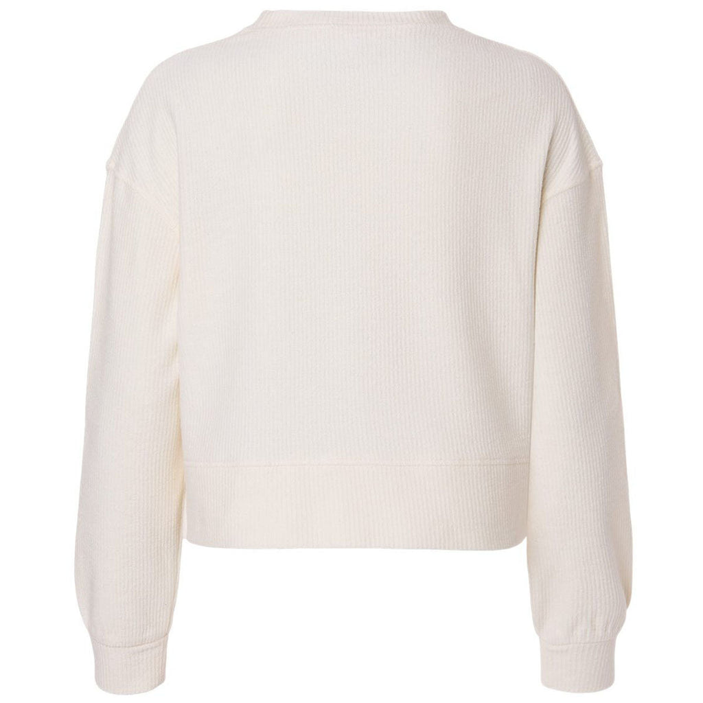 Boxercraft Women's Natural Ribbed Knit Cropped Boxy Crew