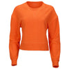 Boxercraft Women's Orange Ribbed Knit Cropped Boxy Crew