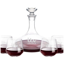 St. Regis Group Clear Elliston Decanter & Sturgis 4 Stemless Wine Set