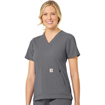 Carhartt Women's Pewter Modern Fit 4-Pocket V-Neck