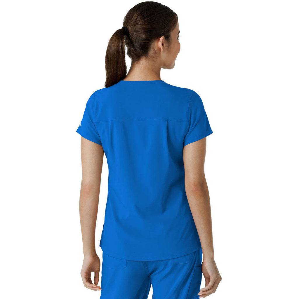 Carhartt Women's Royal Blue One-Pocket Tuck-In Scrub Top