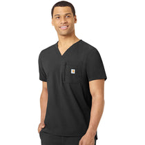 Carhartt Men's Black Two-Pocket Modern Fit Tuck-In V-Neck Top