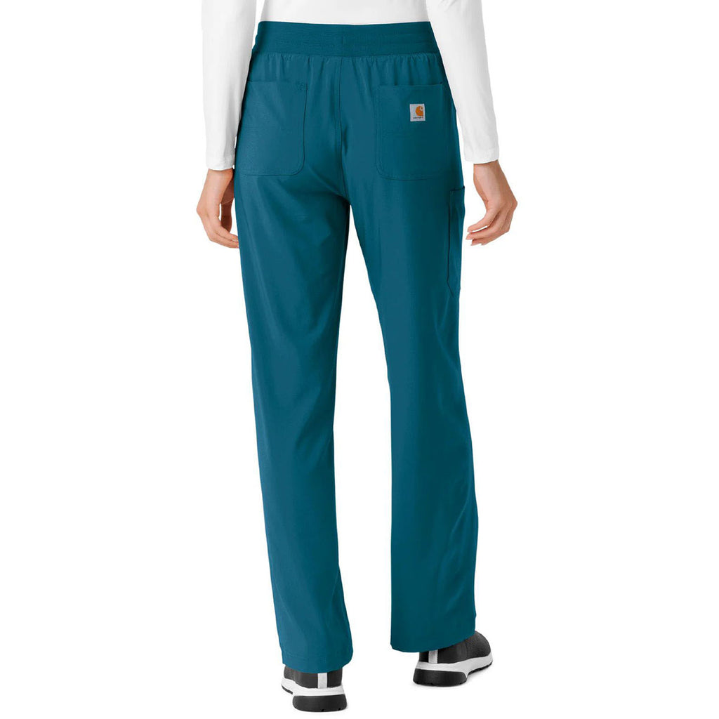 Carhartt Women's Caribbean Blue Six-Pocket Boot Cut Scrub Pant