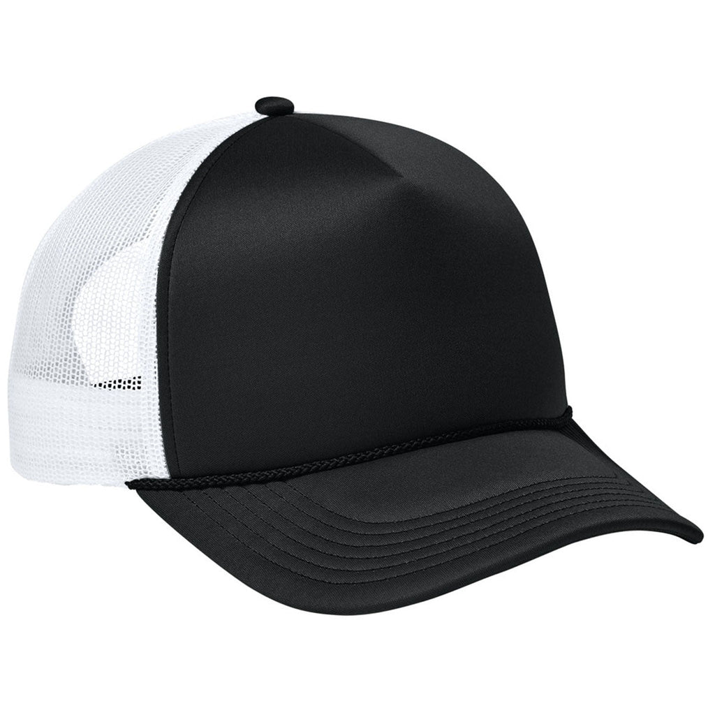 Port Authority Deep Black/Deep Black/White Foam Truck'N Cap