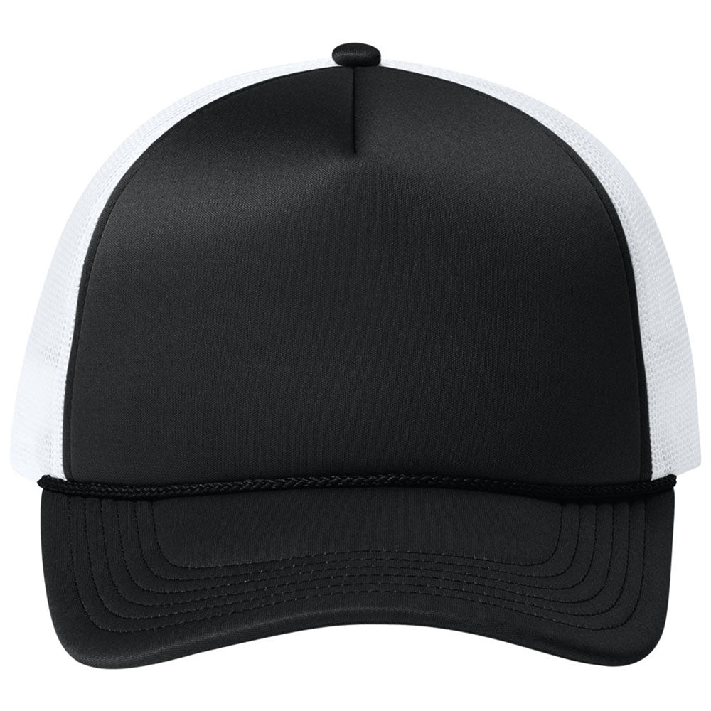 Port Authority Deep Black/Deep Black/White Foam Truck'N Cap