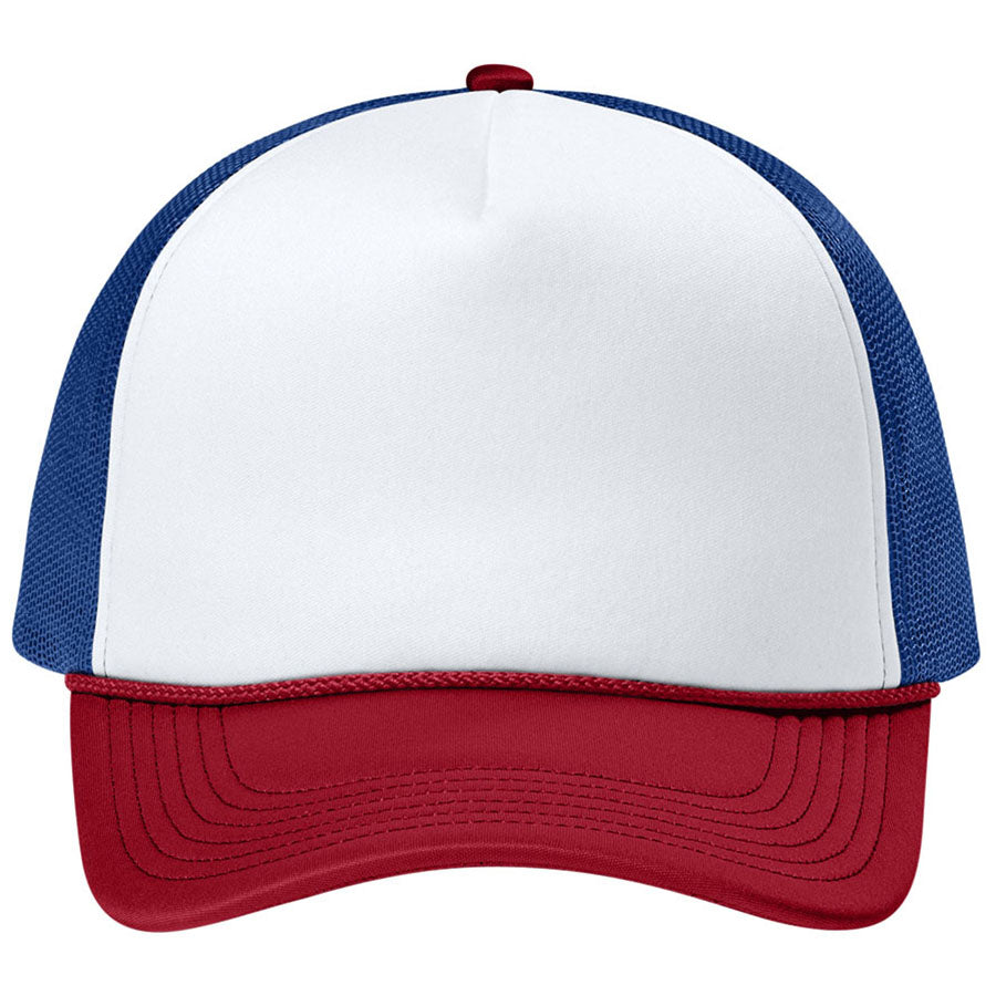 Port Authority White/Rich Red/True Royal Foam Truck'N Cap