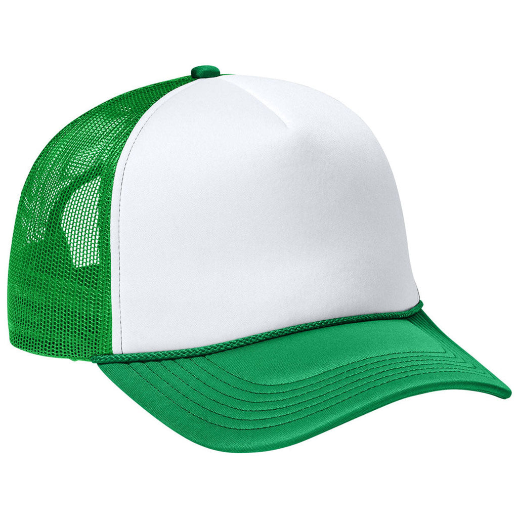 Port Authority White/True Kelly Green/True Kelly Green Foam Truck'N Cap