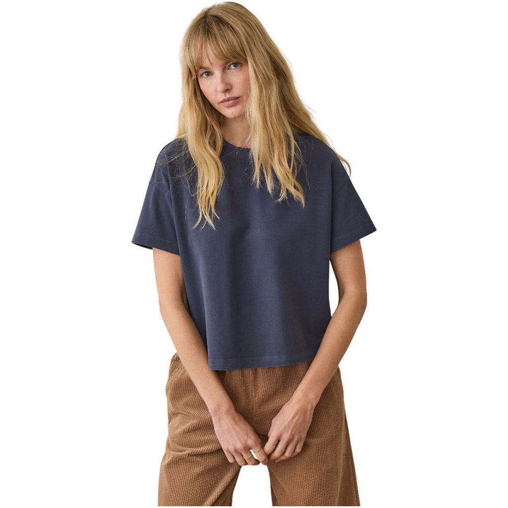 Marine Layer Women's Mood Indigo Luxe Sueded Tee