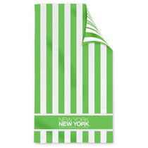 The Magnet Group Lime Green Double Sided Cabana Stripe Beach Towel