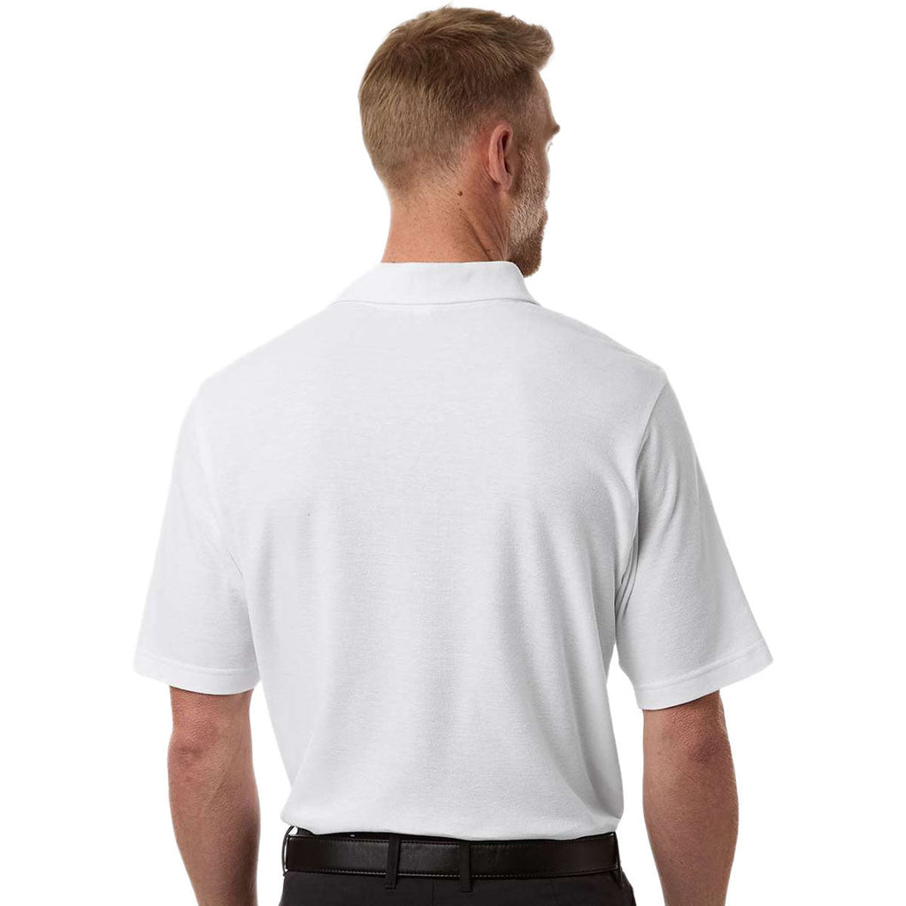 Core 365 Men's White Tall Resolve CVC Performance Pique Polo