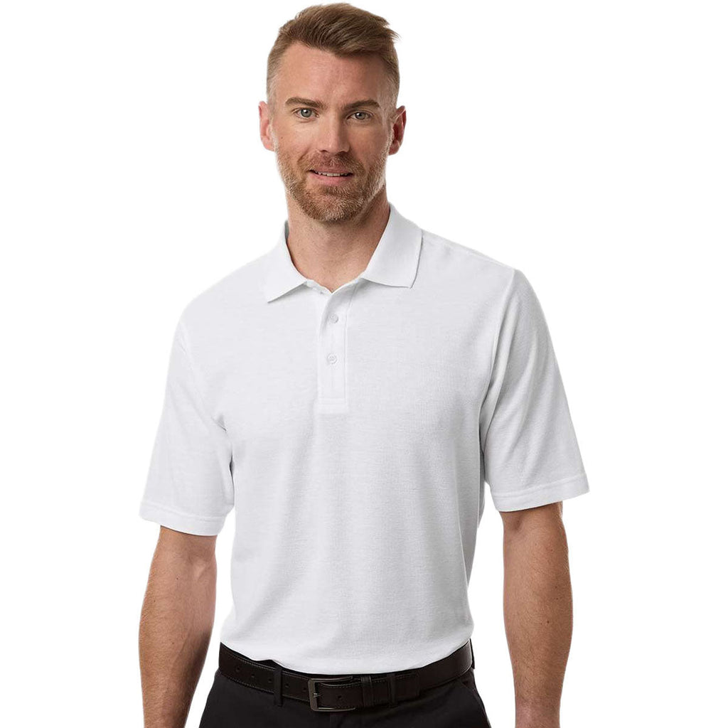 Core 365 Men's White Tall Resolve CVC Performance Pique Polo