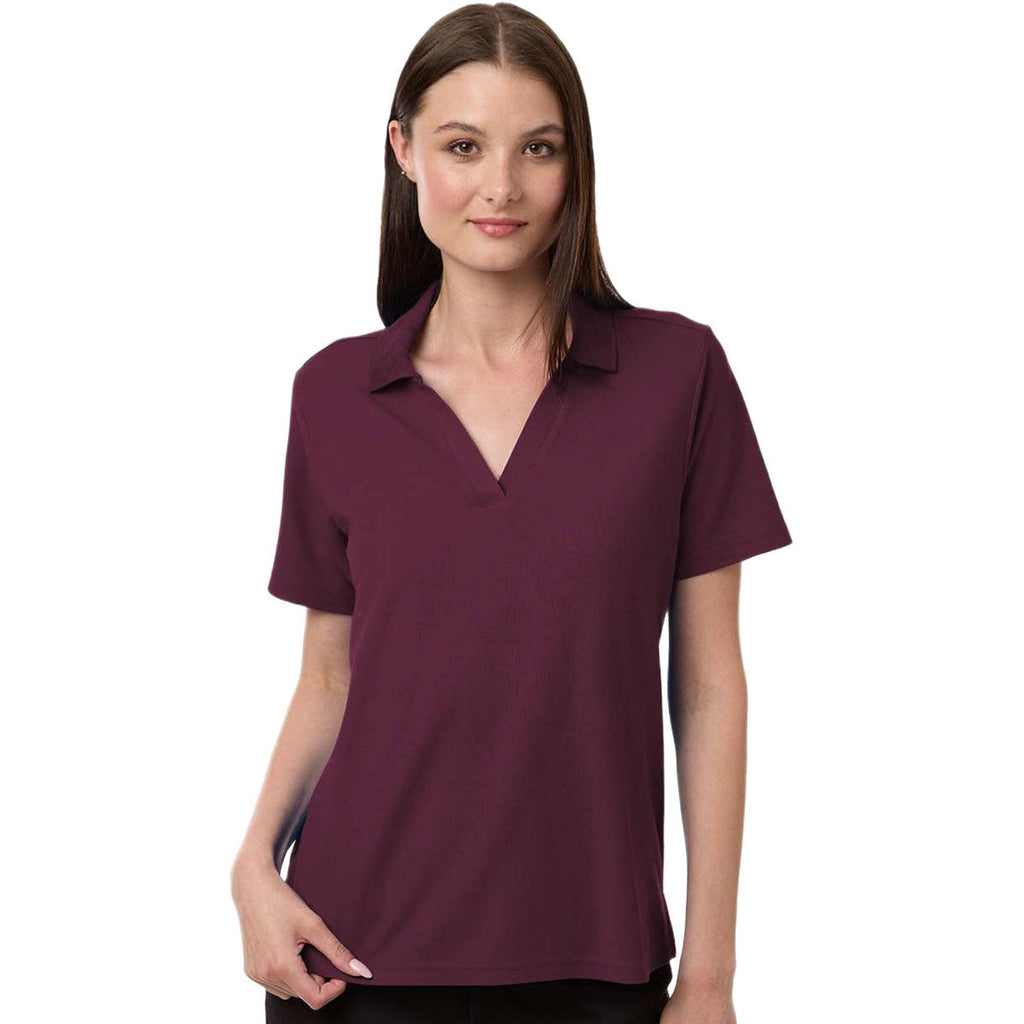 Core 365 Women's Burgundy Resolve CVC Performance Pique Polo