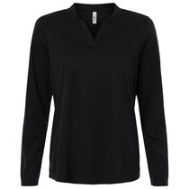 Core 365 Women's Black Nova Performance Long Sleeve Pique Polo