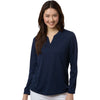 Core 365 Women's Classic Navy Nova Performance Long Sleeve Pique Polo