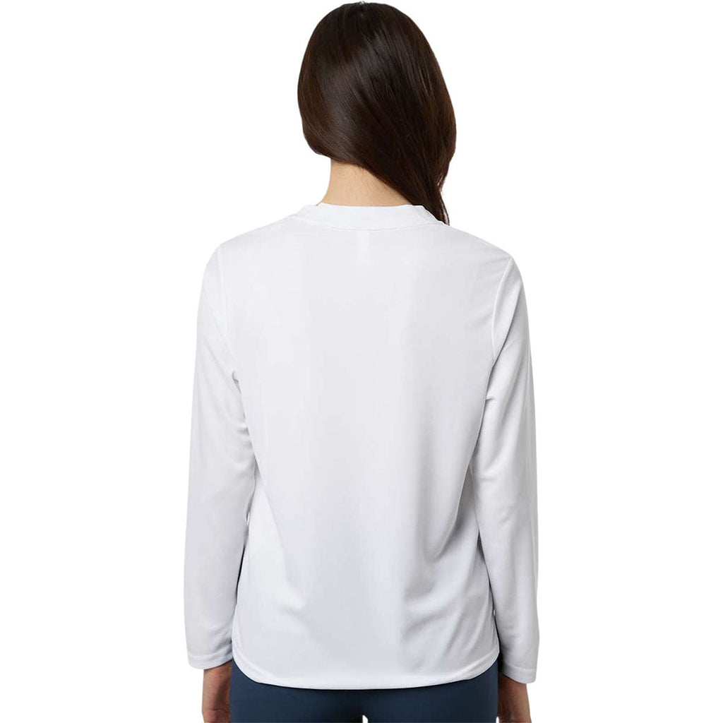 Core 365 Women's White Nova Performance Long Sleeve Pique Polo