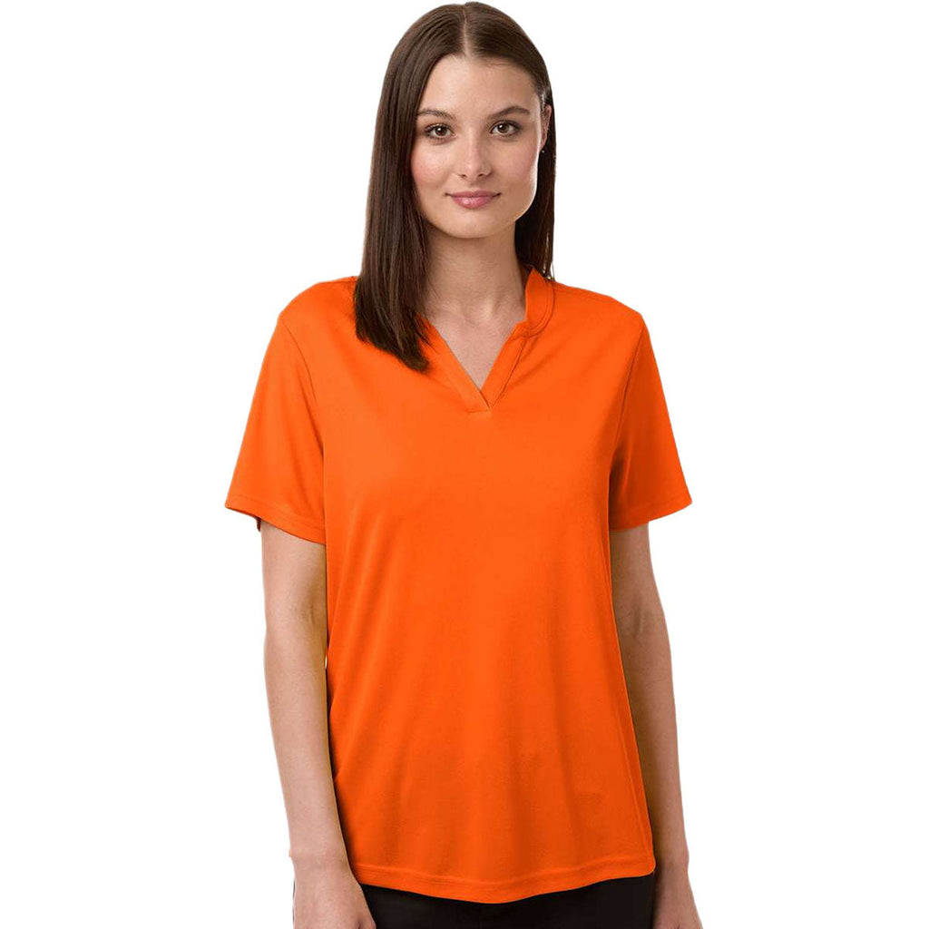 Core 365 Women's Campus Orange Nova Performance Pique Polo