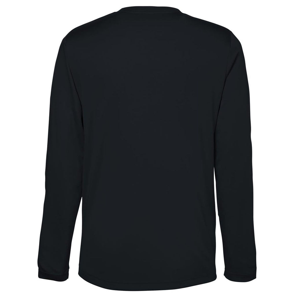 Core 365 Unisex Black Capital Long Sleeve Performance T-Shirt