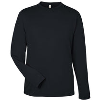 Core 365 Unisex Black Capital Long Sleeve Performance T-Shirt