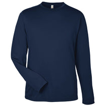 Core 365 Unisex Classic Navy Capital Long Sleeve Performance T-Shirt