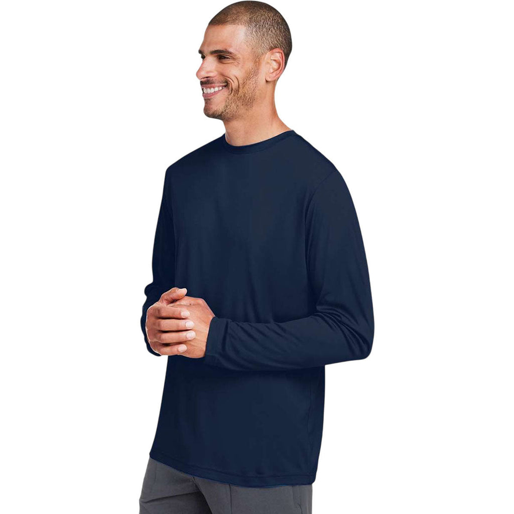 Core 365 Unisex Classic Navy Capital Long Sleeve Performance T-Shirt