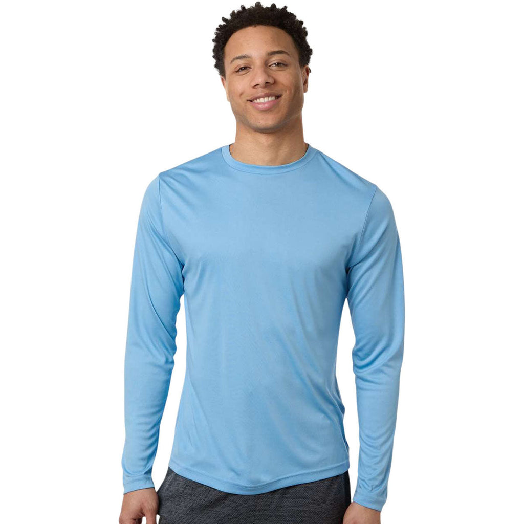 Core 365 Unisex Columbia Blue Capital Long Sleeve Performance T-Shirt