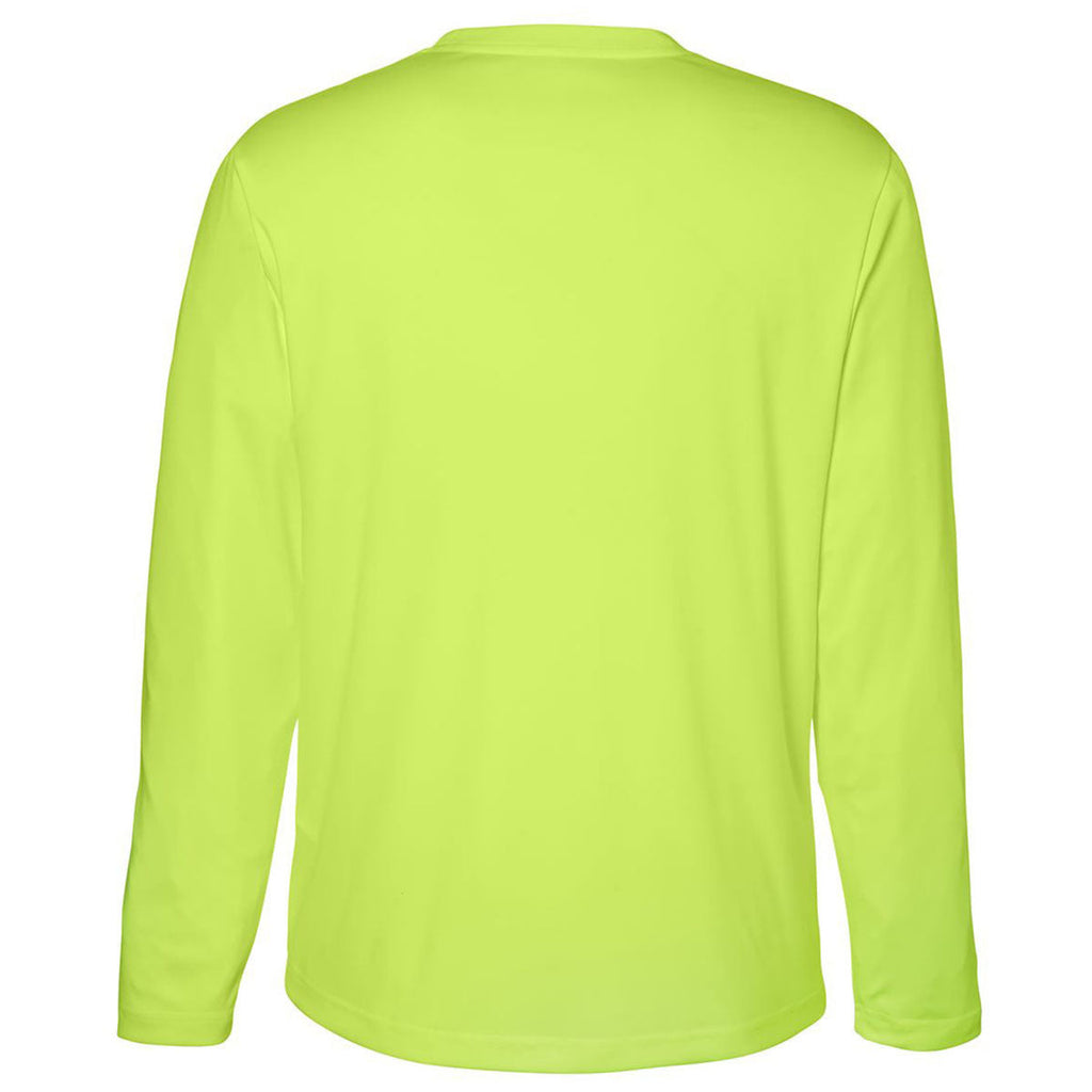 Core 365 Unisex Safety Yellow Capital Long Sleeve Performance T-Shirt